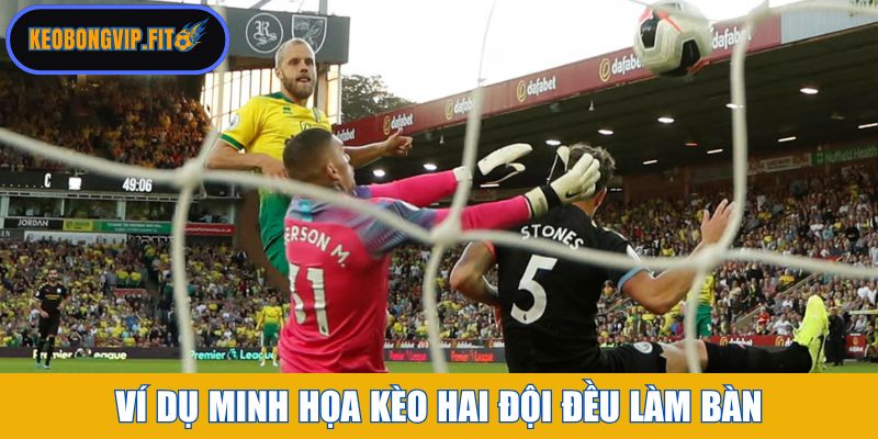 Ví dụ minh họa kèo hai đội đều làm bàn