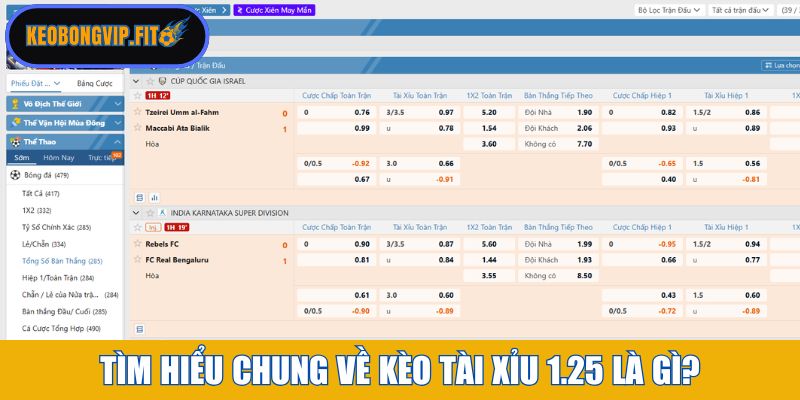 Tìm hiểu chung về kèo tài xỉu 1.25 là gì?