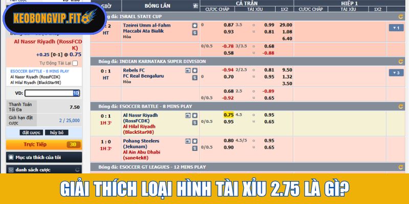 Giải thích khái niệm loại hình tài xỉu 2.75 là gì?